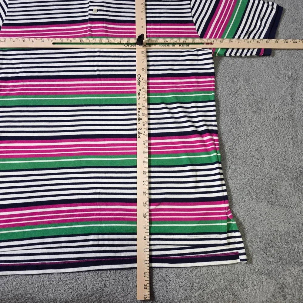 Polo Ralph Lauren Mens XL Polo Shirt Multi Color Stripe Vintage USA Cotton
